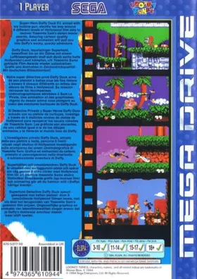 Daffy Duck in Hollywood (Europe) (Beta) box cover back